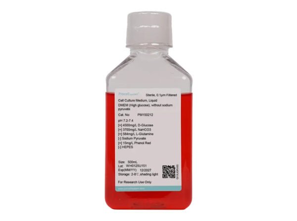 DMEM (alto contenido de glucosa), sin piruvato de sodio