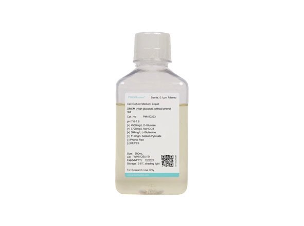DMEM (glucosa alta), sin rojo de fenol