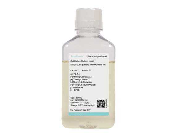 DMEM (glucosa baja), sin rojo de fenol